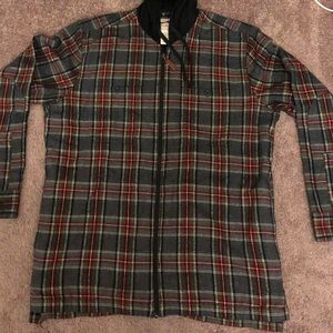 LL Bean Flannel hoodie SZ L